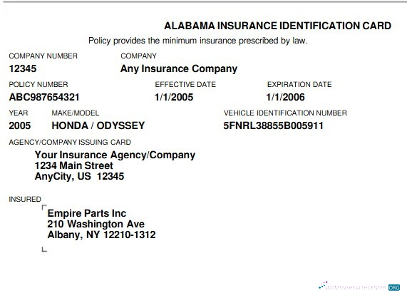 Download USA Alabama health insurance ID card Photoshop template